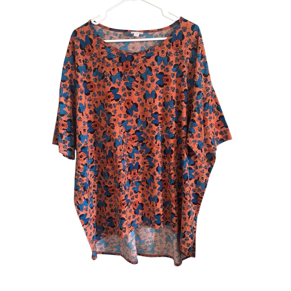 LuLaRoe Orange and Blue Floral Tunic